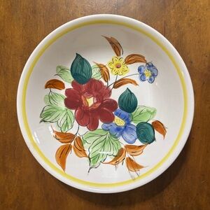 Vintage hand-painted ceramic serving dish